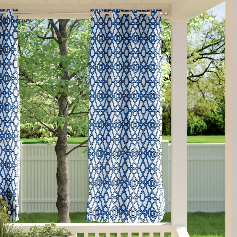 Prasad Room Darkening Single Curtain Panel, 50" W x 108" L, Blue