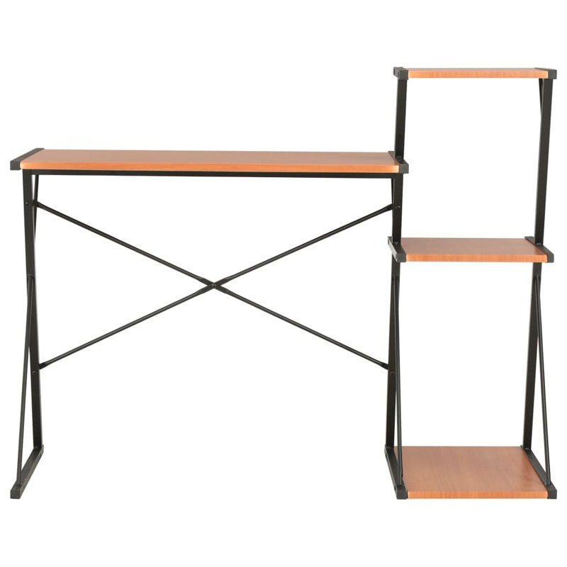 Alexandre Metal Base Writing Desk, Brown, Black