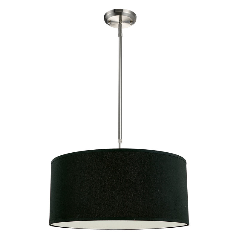 Kasey 3 - Light Nickel Unique/Statement Pendant, 8" H x 16" W x 16" D, Black