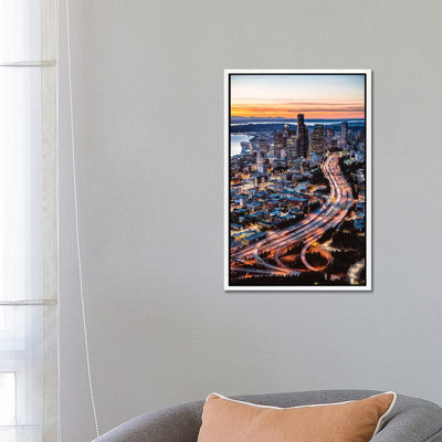 Aerial View Of Seattle At Dusk, USA 1 Piece Wall Art on Canvas