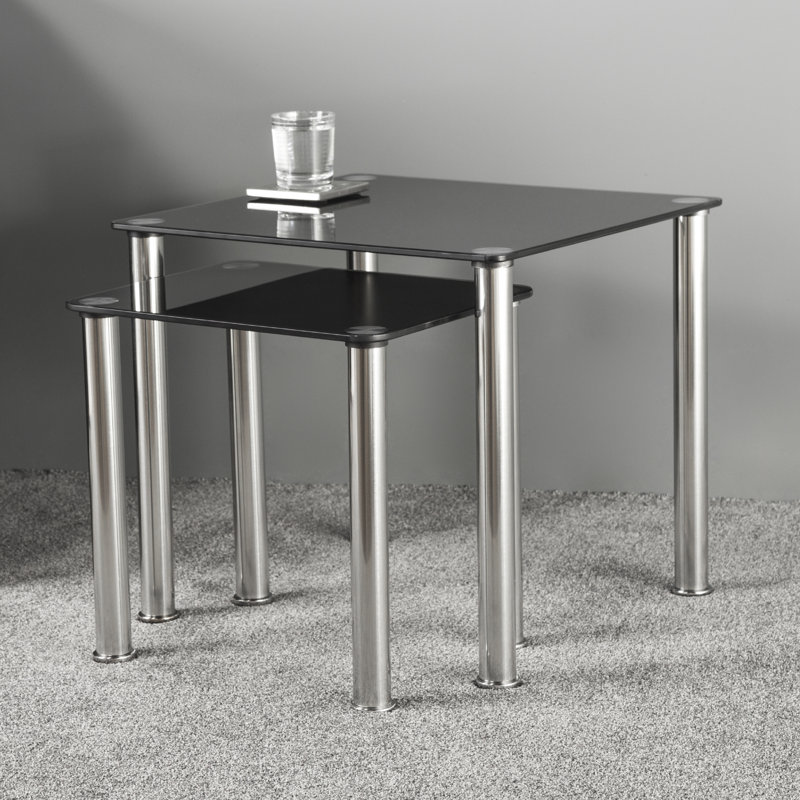 Marmolejo 2 - Piece Glass Top Living Room Table Set