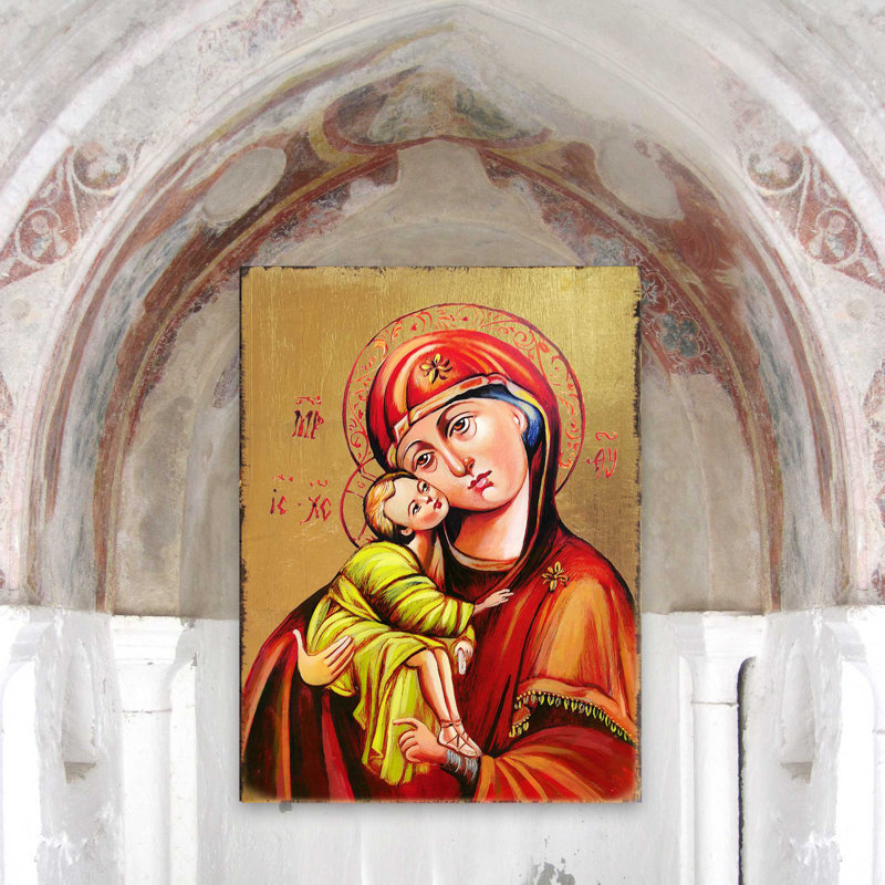 « inspired icon vladimir virgin », peinture mary, H 8 po x l 6 po x P 1,5 po