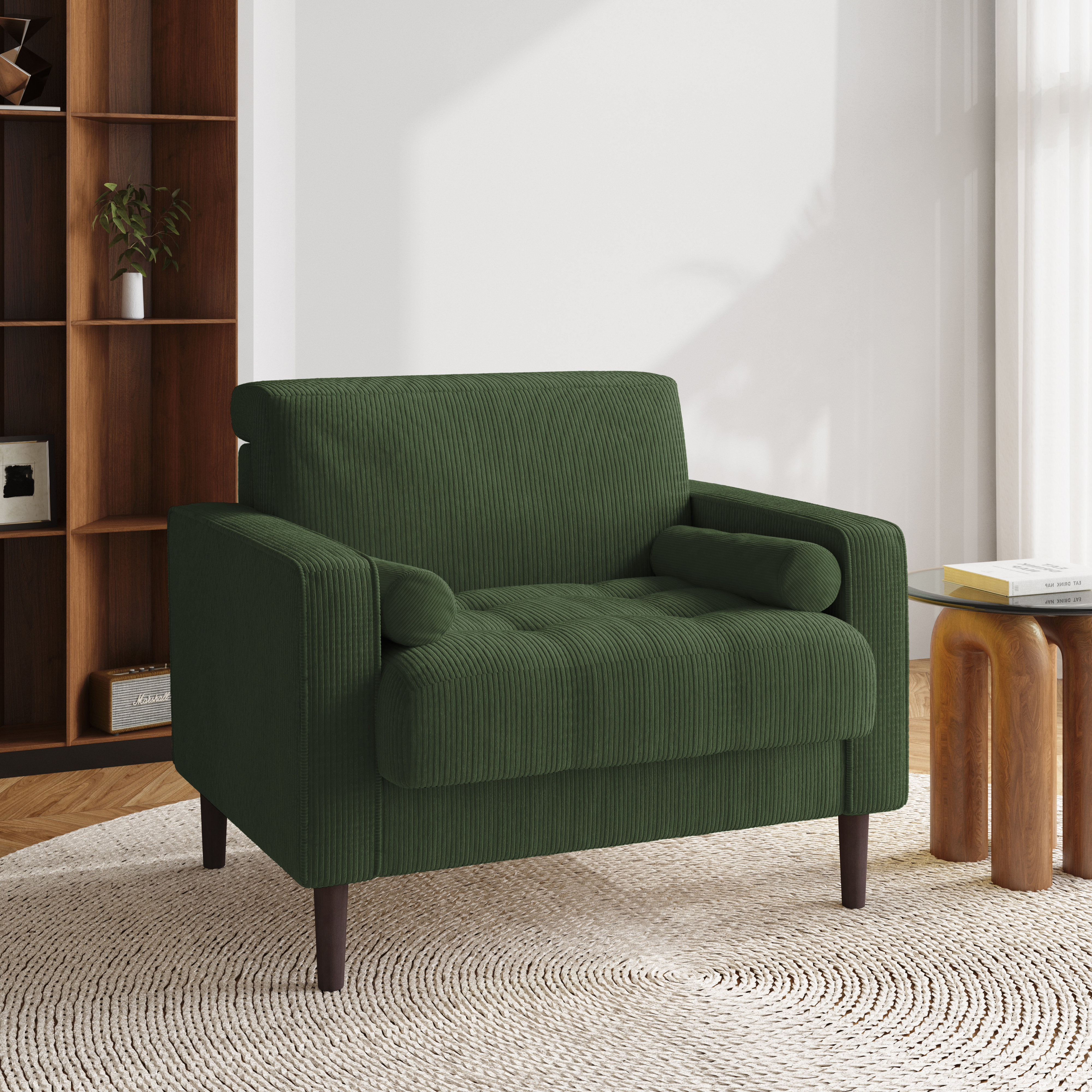 Wade Logan® Iliana 34.6'' Wide Square Arm Tufted Club Chair with 2 Pillows & Reviews | Wayfair