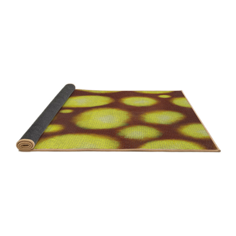 Brun abstrait/Tapis décoratif vert, Rectangle 8 pi x 12 pi