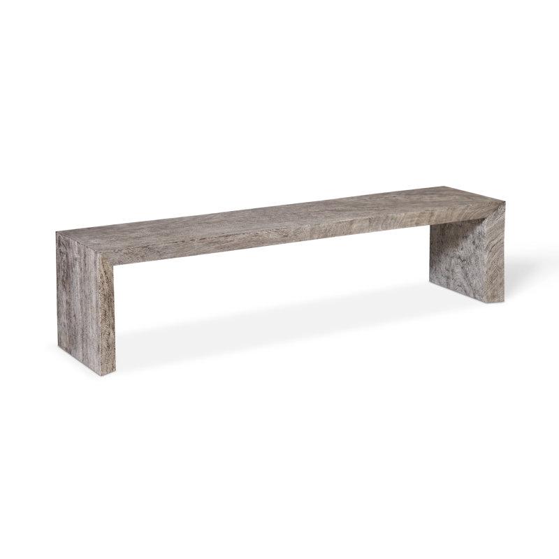 Gray Solid Wood Waterfall Bench 66-inch