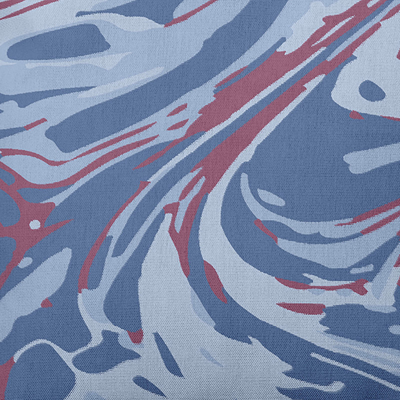 Housse et insert de coussin d'extérieur carré en mélange de marbre, Bleu, 16 po x 16 po