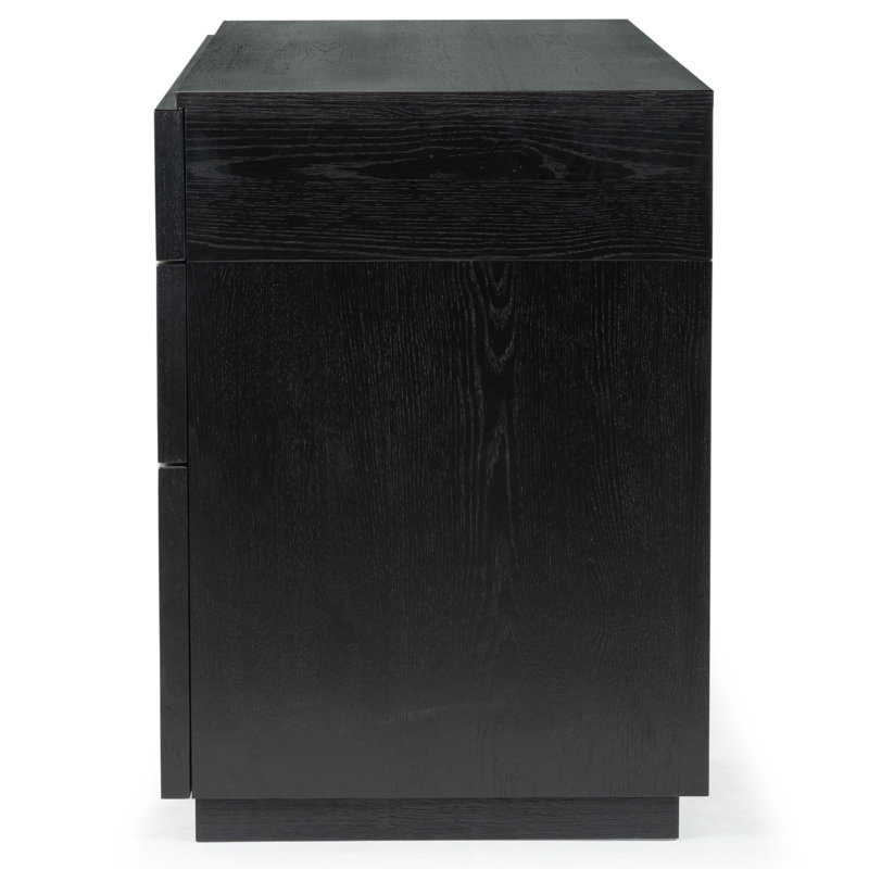 Zeus Manufactured Wood Writing Desk, Black