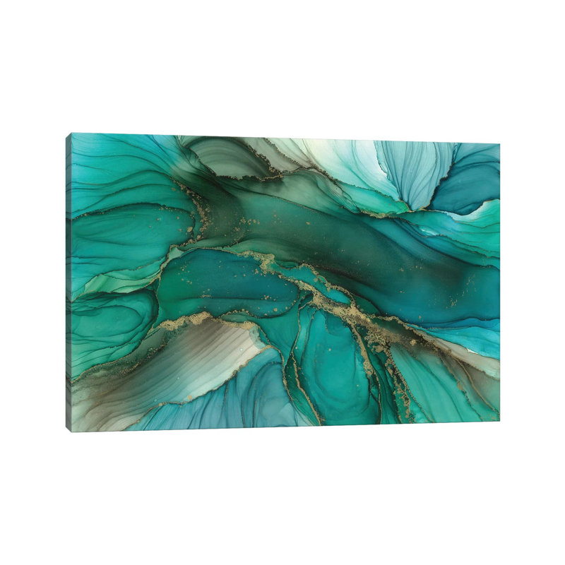 Green Symphony 1 Piece Painting on Canvas, 30.48 cm H x 45.72 cm W, Wrapped Canvas