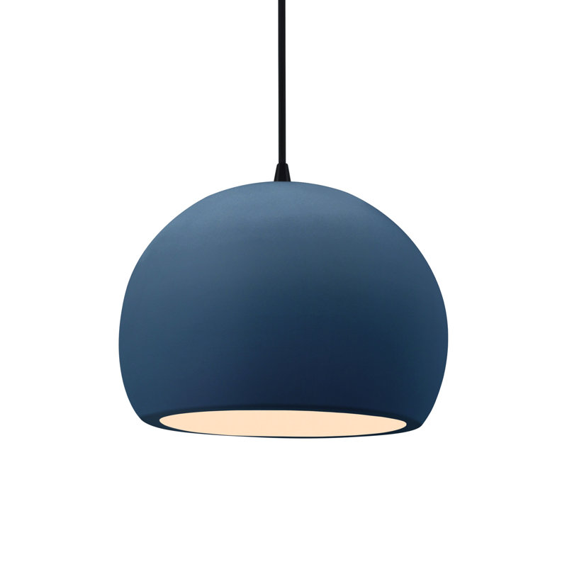 Luminaire suspendu à 1 lumière Aschwin, H 7,75 po x l 10 po x P 10 po, Ciel à minuit, Noir mat