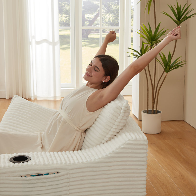 Canapé à compression moderne de 47,24 pouces avec coussin unique à double couche - Fauteuil multifonctionnel pour salon, chambre à coucher, appartement, bureau