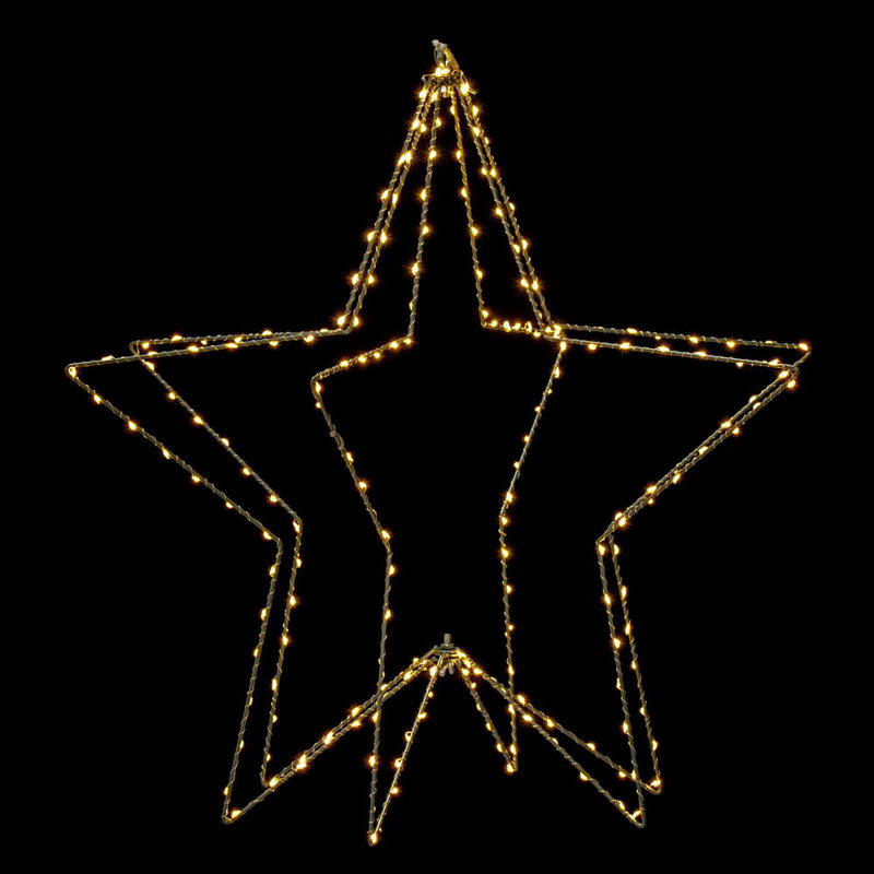 Latitude Run® 300 lights Warm White Twinkle LED Five Point Star Steel Wire Silhouette Light., 240, 24" H x 24" W x 24" D