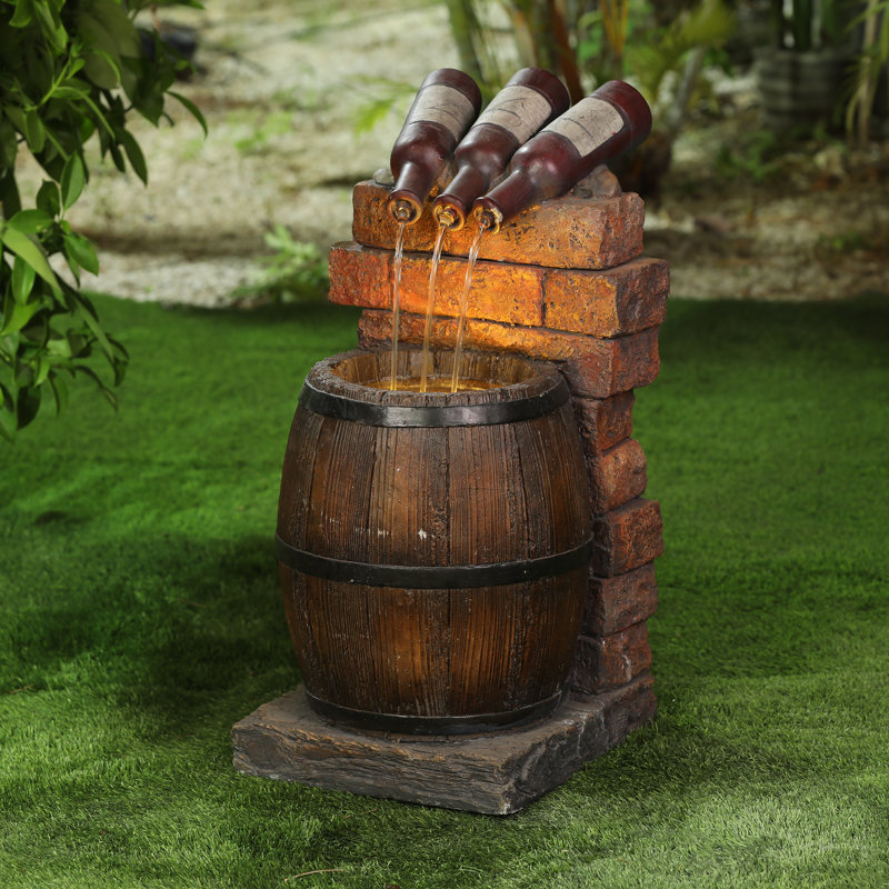 Hand Crafted Weather Resistant Floor Fountain with Light