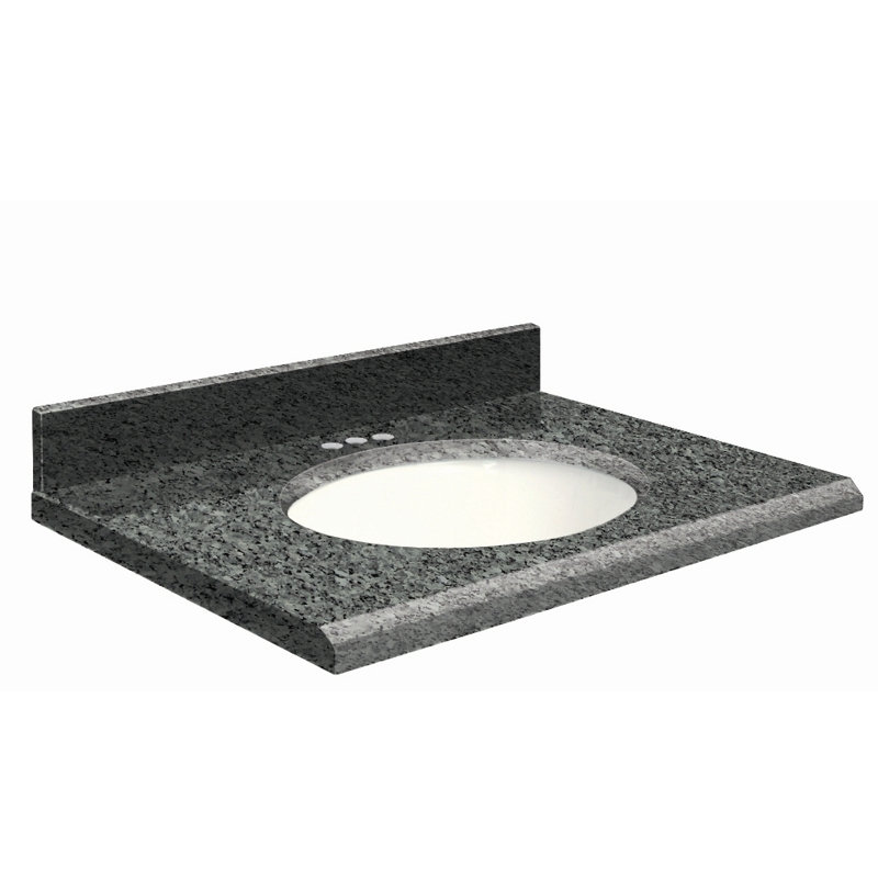 Dessus de salle de bain simple 37 po meuble-lavabo, Central de 4 po, Blanc, Vert Uba