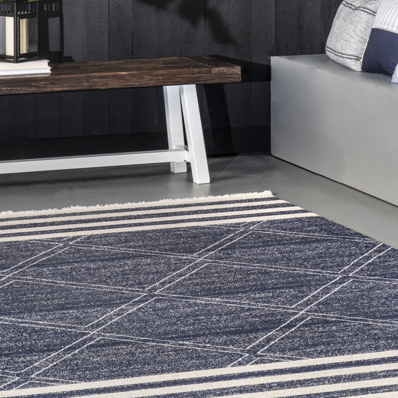 Tapis intérieur / extérieur bleu Jenning, Rectangle 12 pi x 15 pi