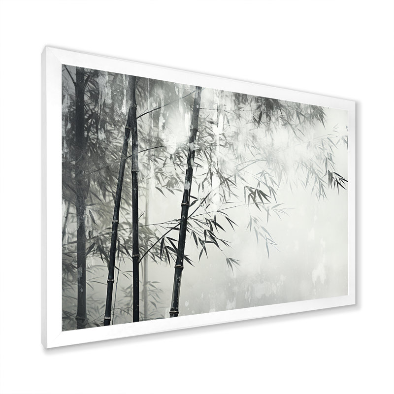 «Black and White Wild Bamboo III - Bamboo», reproduction d'art sur toile_106634, H 16 po x l 32 po x P 1 po