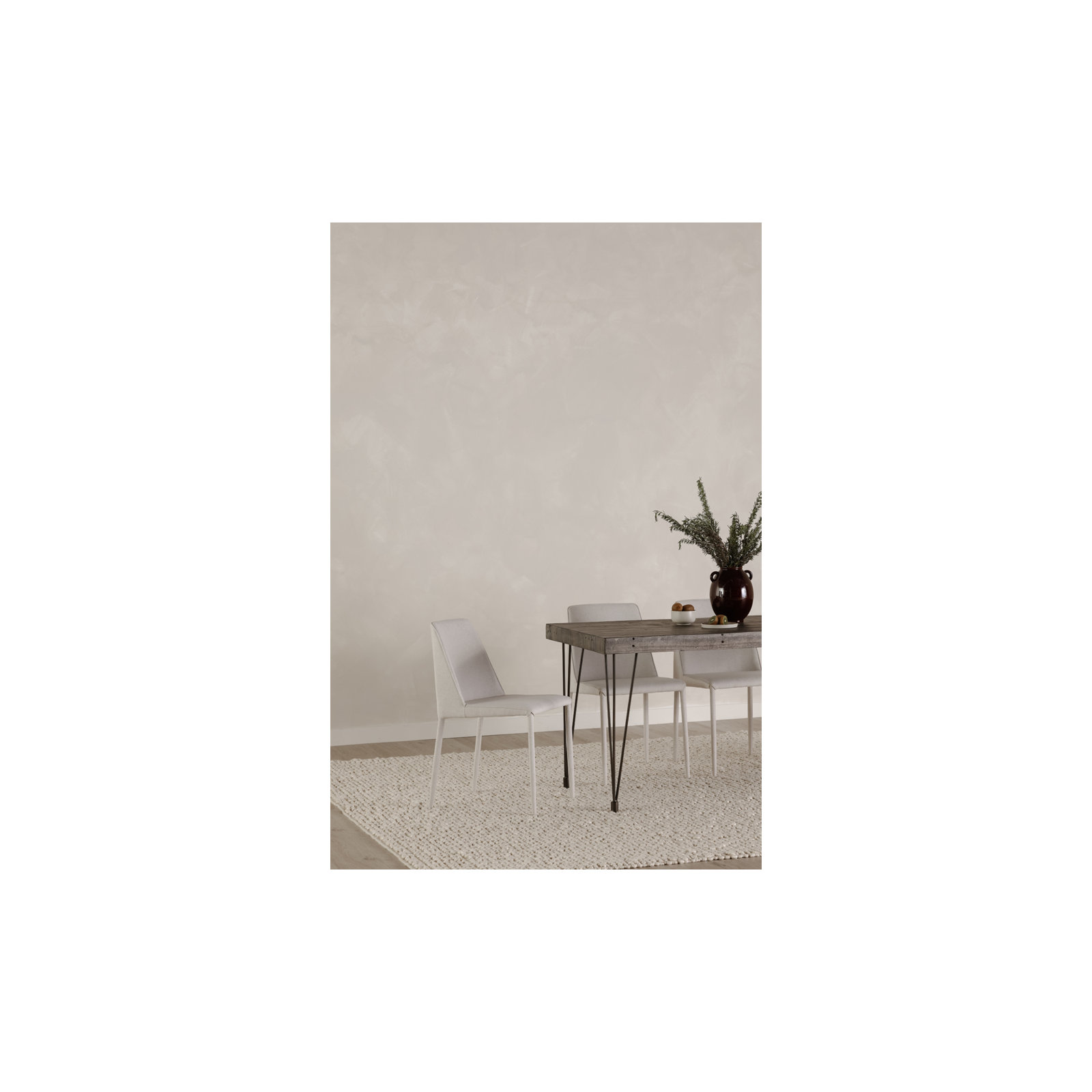 Noel Upholstered Solid Back Side Chair, Grey, White