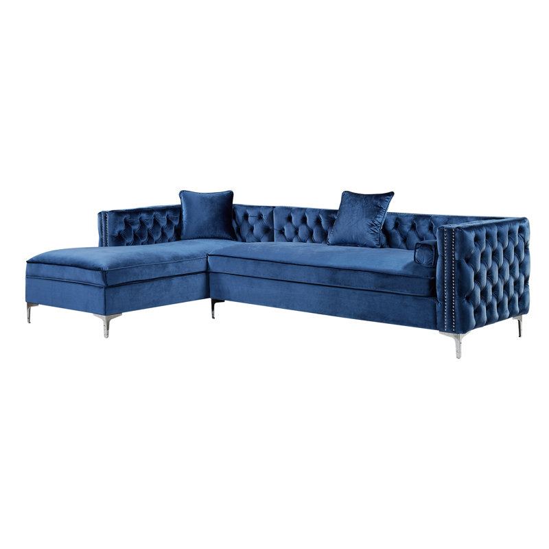 Leonardo Reversible Sectional, Navy, Left Hand Facing