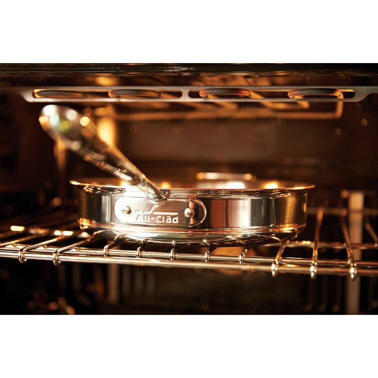 All-Clad Copper Core 5-Ply Stainless Steel Sauté Pan with Steel Lid 6 Quart  Induction Oven Broiler Safe 600F Pots and Pans, Cookware Silver