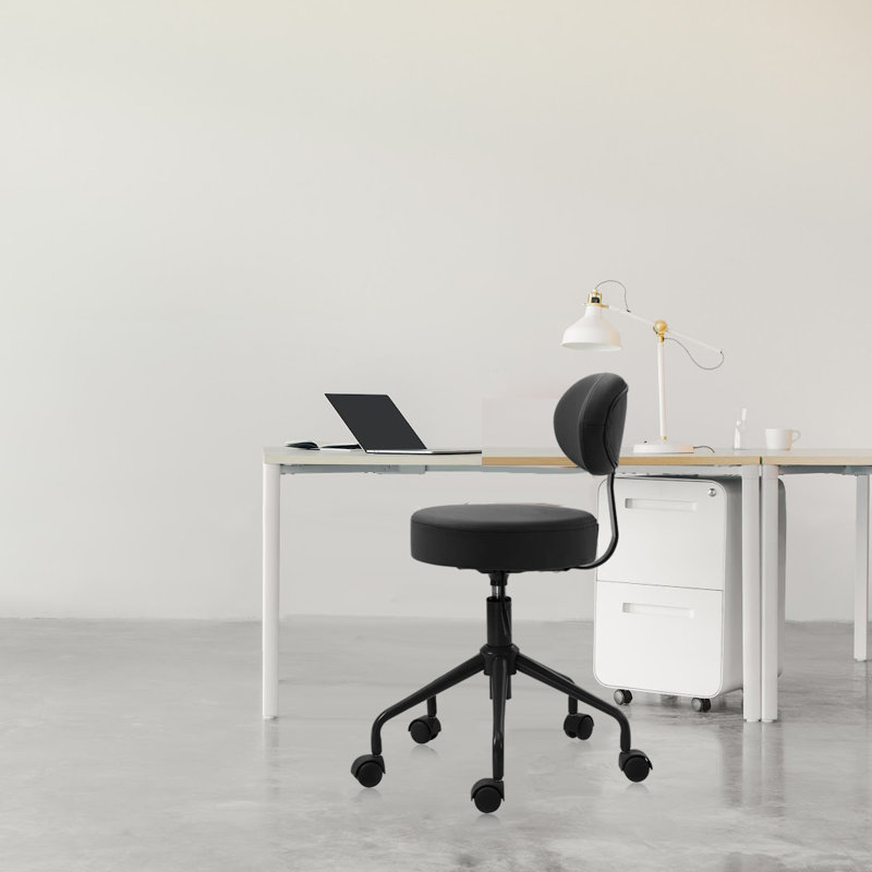 Tabouret pivotant pneumatique avec dossier 503 KAI, Noir, noir, noir, noir