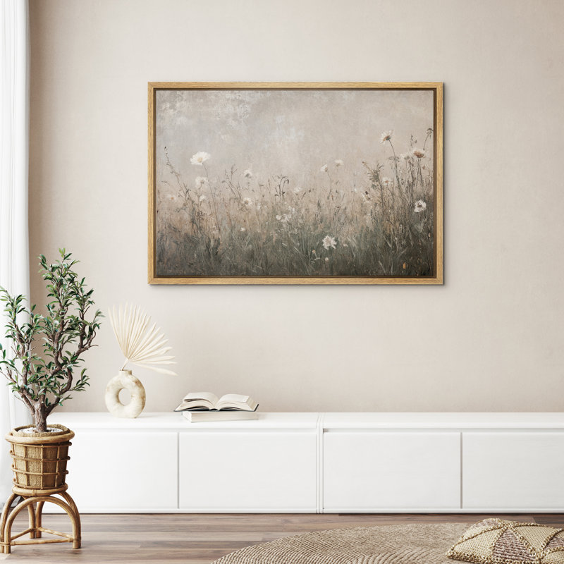 Reproduction sur toile encadrée de décorations de chambre à coucher de fleurs vertes rustiques modernes, H 16 po x l 24 po