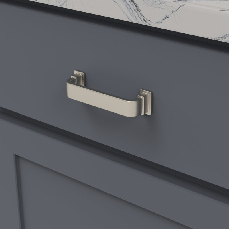 Brighton Collection Handle Pull - Cabinet Pull - Farmhouse Hardware for Drawers & Cabinets, 3-3/4", Satin Nickel