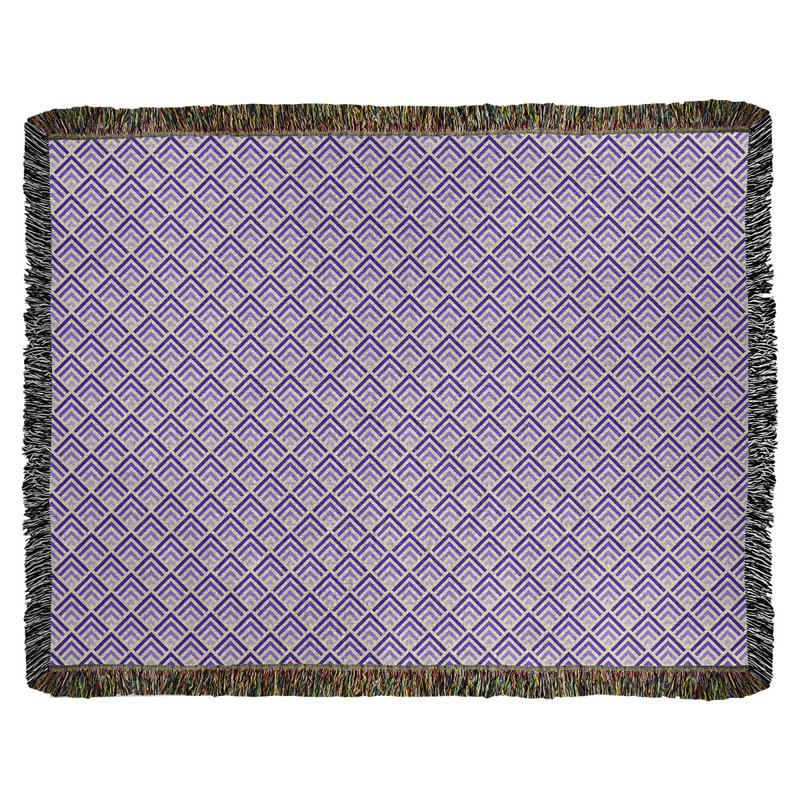 Couverture en coton tissé Katelyn Elizabeth, L 60 po x L 80 po, Mauve foncé
