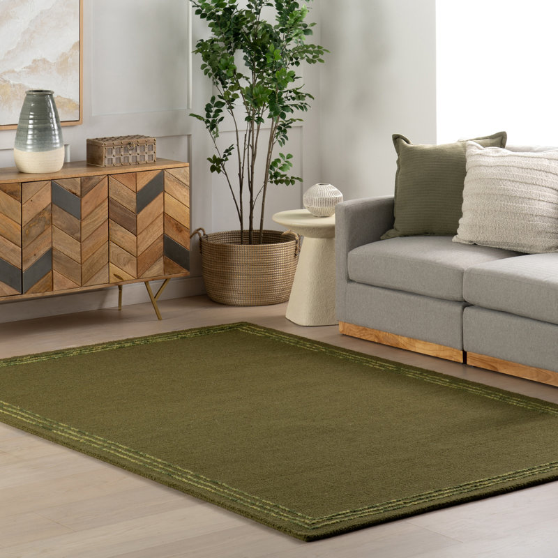 Juliette Roan Bordered Wool Rug, Rectangle 6' x 9'