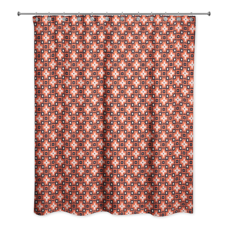 Rideau de douche simple Aphina, Rouge