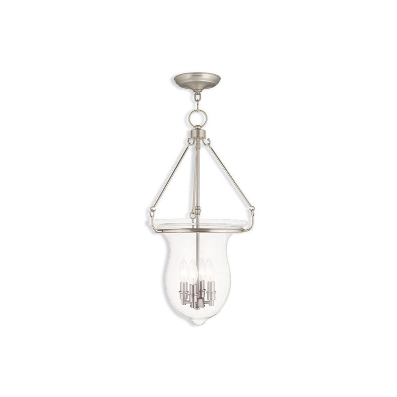 Luminaire suspendu d'extérieur 27 po, Nickel brossé / transparent