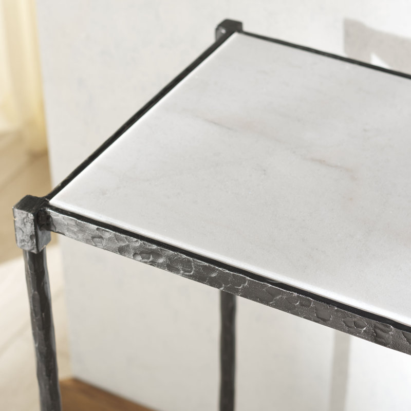 Isabellina Metal And Marble Console Table, Black