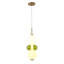 This Exquisite LED Pendant Is In A Gold Finish. The Frame Is Made Out Of Metal, And It Comes With A White And Green Glass Shade. The LED Bulb Is Integrated Into The Frame. The Adjustable Cord Link Makes This Fixture Suitable For Most Ceiling Heights.