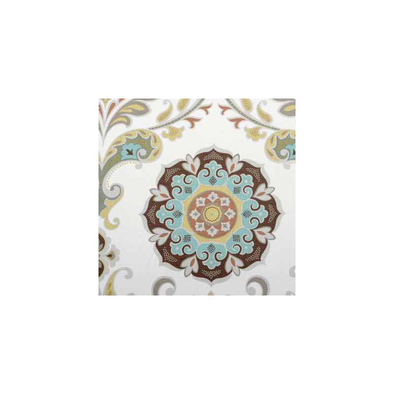 Tissu 100% coton Overton, Aqua / cacao