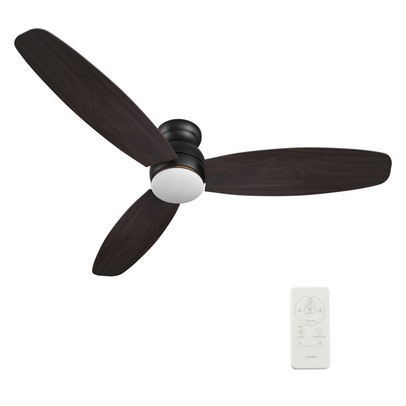 60" Ceiling Fan With Remote, Light Kit Included., Black/Dark Walnut 
