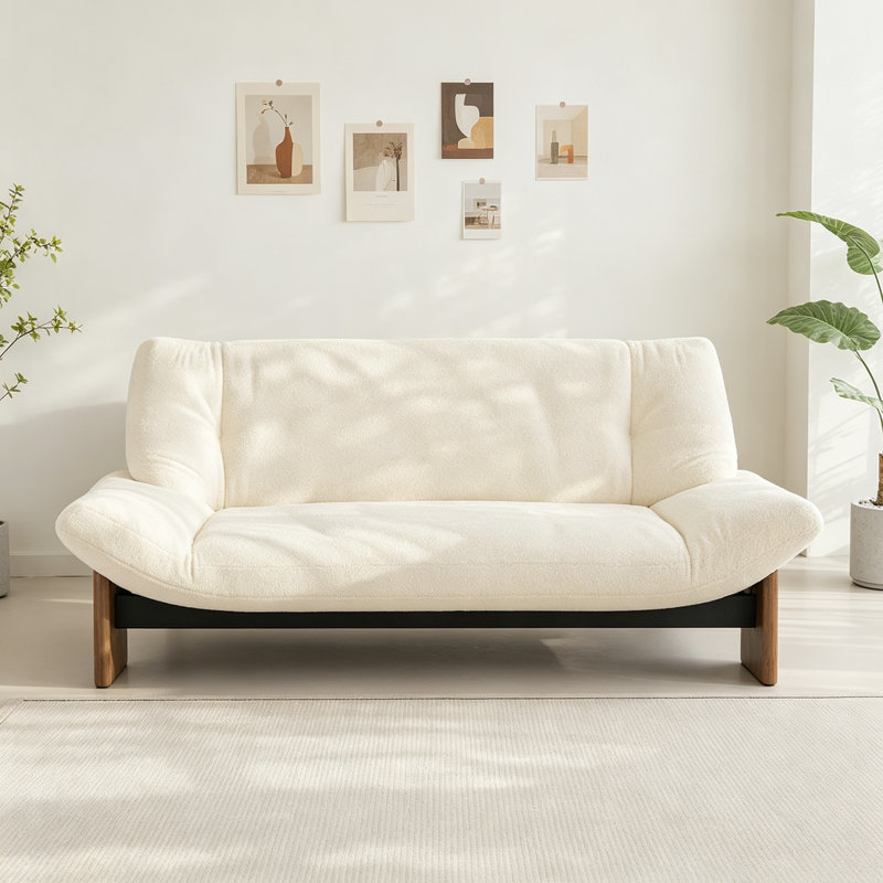Canapé en tissu simple et tendance, Off-White Sherpa