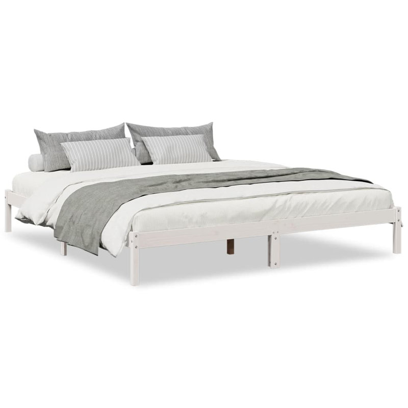 Bed Frame Solid Wood, 75 x 190cm, white