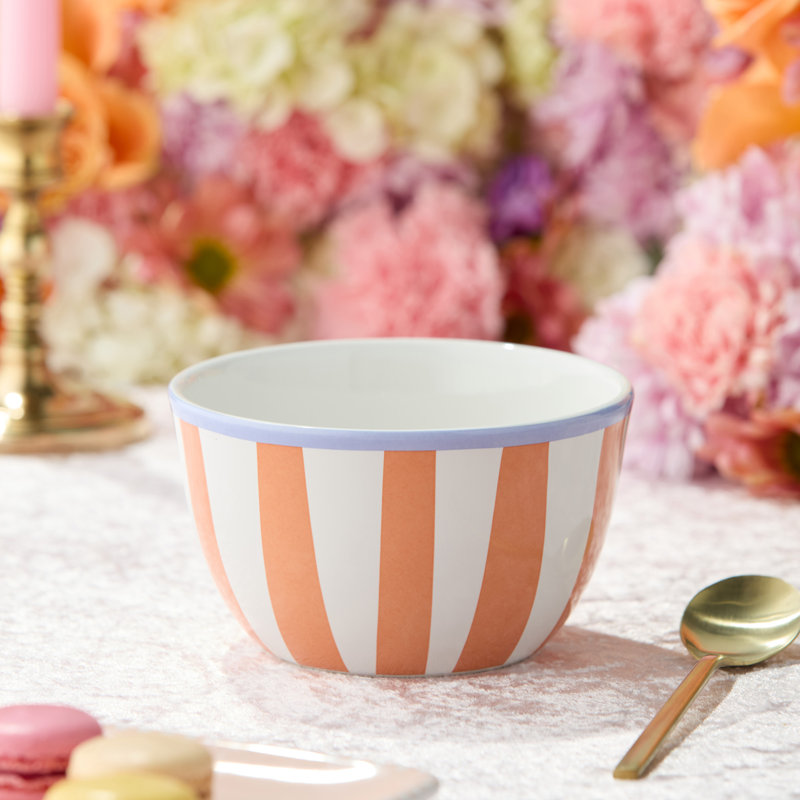 Ensemble de 4 bols à crème glacée en céramique Menagerie assortis de 4 bols de 5,25 po x 3 po, parfaits pour les desserts, les collations, les fruits, les garnitures, les brunchs et le style de table de tous les jours