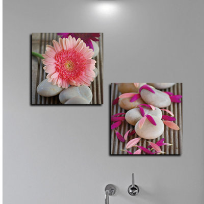 "Beauty in Bloom" Tempered Glass Wall Art, 12" x 12", Set of 2