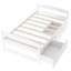 Lit plateforme simple blanc avec options de tiroirs - utilisation polyvalente 2 tiroirs fonctionnels et élégants