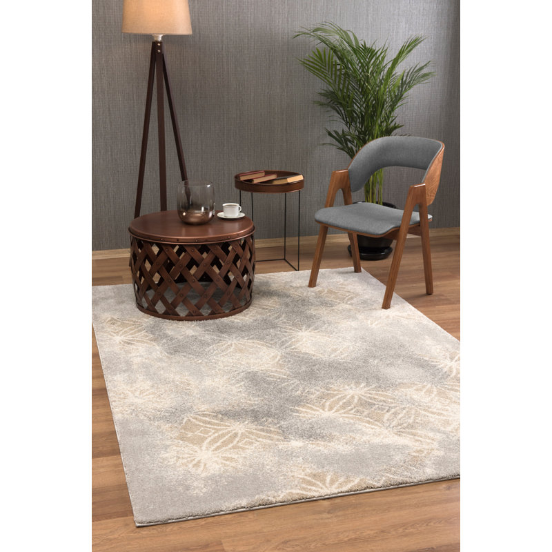 Rug Branch Layla 4' x 6' (3'9" x 5'6") Grey/Brown Distressed Lattice  Indoor Area Rug, Traditional, Medium Pile, Stain-Resistant Carpet - Living Room, Bedroom, Dining Room, and Kitchen