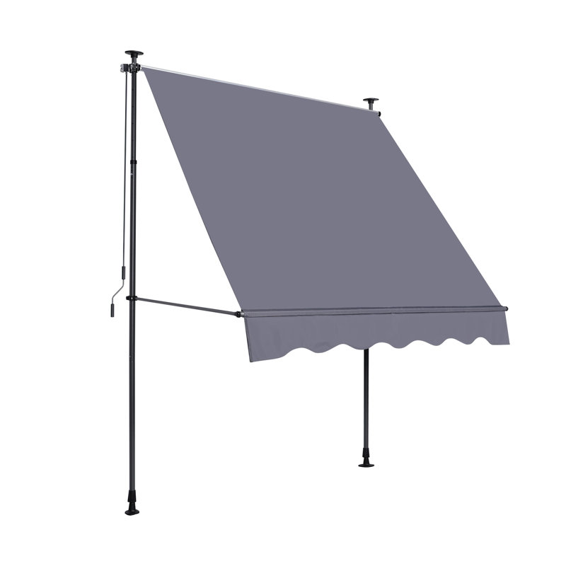 Auvent de protection solaire Uv80 + - auvent extérieur de 118 po avec structure en métal et cadre de patio rétractable