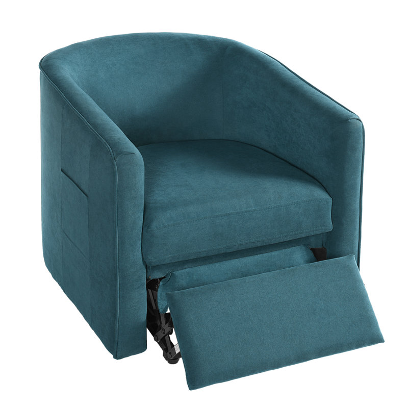 Caldena Mid-Century Modern Chenille Power Lift Recliner Chair with Barrel-Back Comfort, Blue