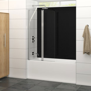 58" H Pivot Semi-Frameless Tub Door