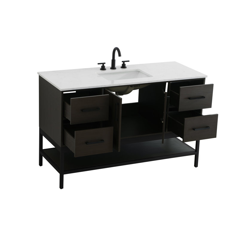 Meuble-lavabo simple 54 po, Brun moka