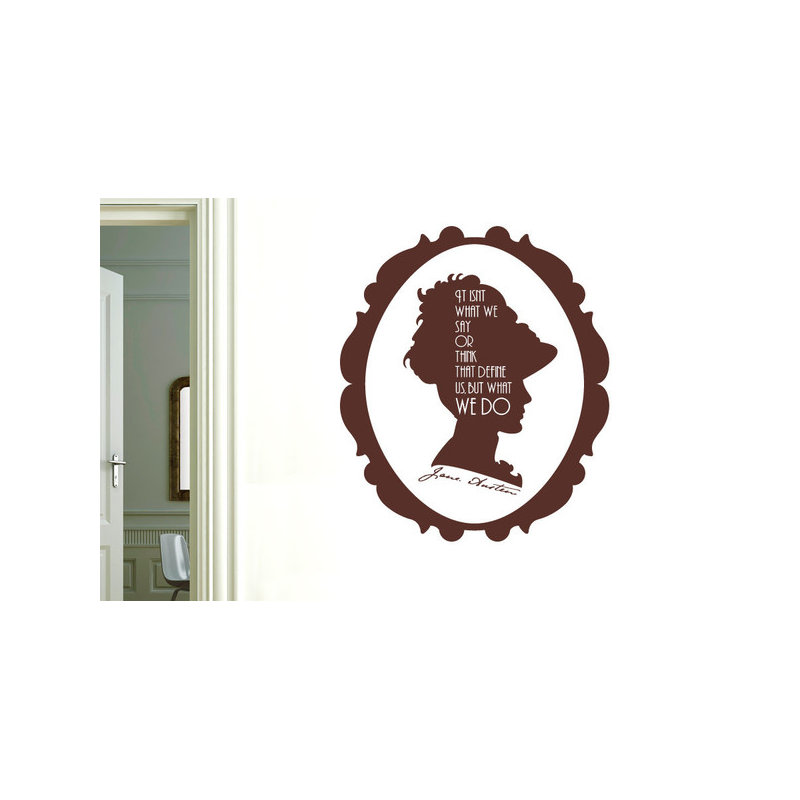 Jane Austen Wall Sticker, Brown
