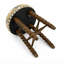 Tabouret de bar rembourré en acacia massif-133596003