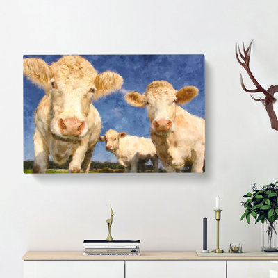 Three Dairy Cows - Wrapped Canvas