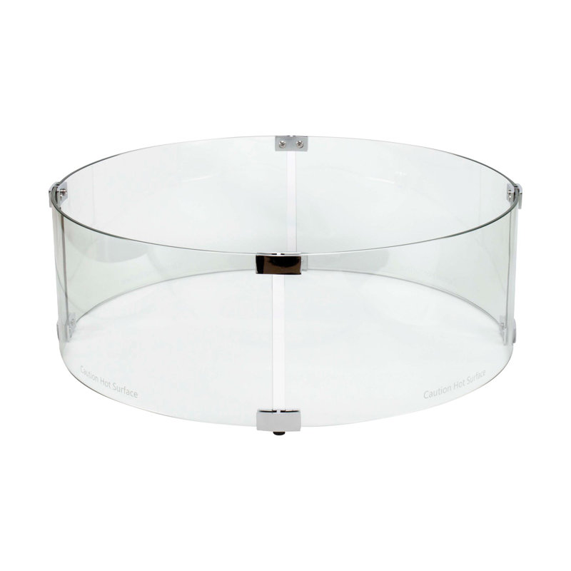 Round Fire Pit Wind Guard, 8" H x 23" W x 23" D