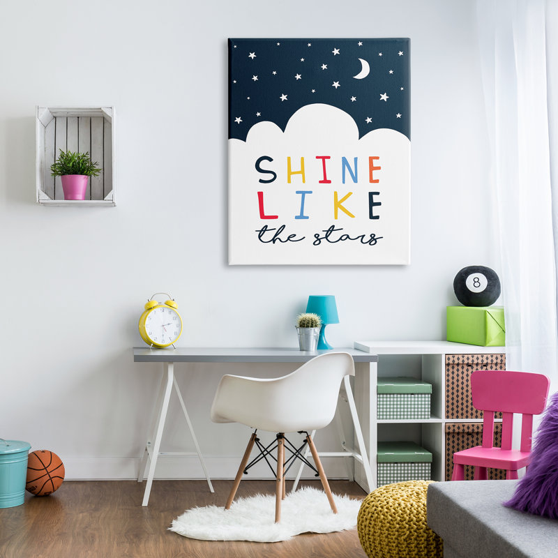 Shine Like The Stars - Art textuel, H 48 po x l 36 po, Toile tendue