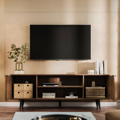 Modern TV Stand with Storage Cabinet, Wood Fashionable TV Cabinet, Entertainment Centre TV Stand for TV, Living Room