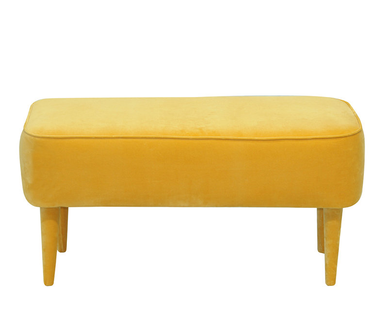 Milo Upholstered Bench, Yellow, Yellow